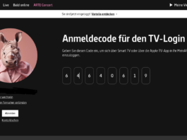 Anmeldecode für SMART TV generieren bei ARTE TV