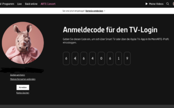 Anmeldecode für SMART TV generieren bei ARTE TV