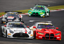 Hinter dem Führungsduo lauern Maro Engel und Sheldon van der Linde (l-r) DTM, 9. + 10. Rennen Nürburgring 2024 - Foto: Gruppe C Photography